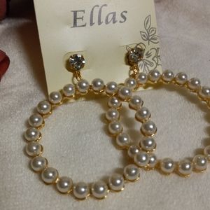 NEW PEARL HOOP EARRINGS